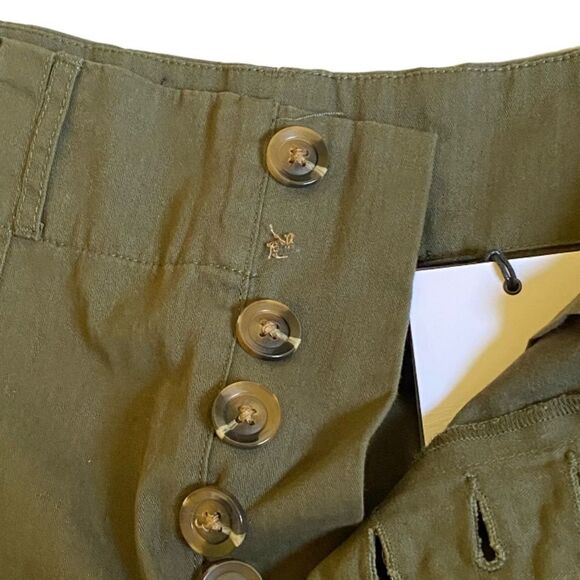 NWT Who What Wear High Waist Wide Leg Pants Sz 4 Button Fly Pleated Green *Flaw - Picture 11 of 11